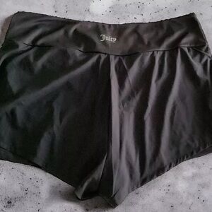 Juicy Couture Sport Skort Skirt Womens Sz XL Black Mini Athleisure Pockets Logo